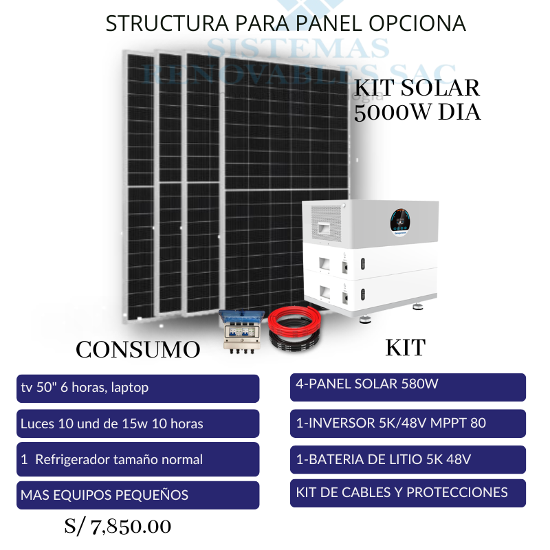 KIT SOLAR  5000W H  HOGAR